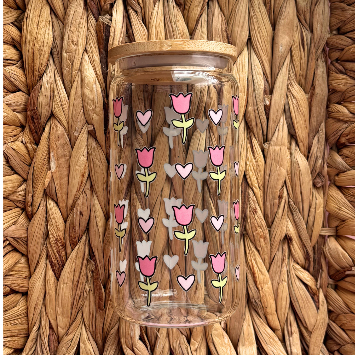 Tulips Clear 16 oz. Glass Cup