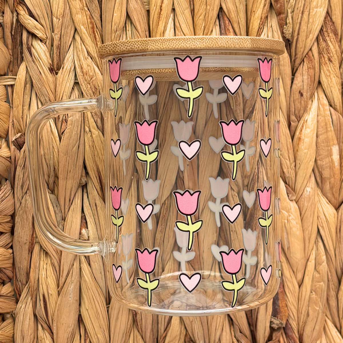 Tulips 15 oz. Glass Mug