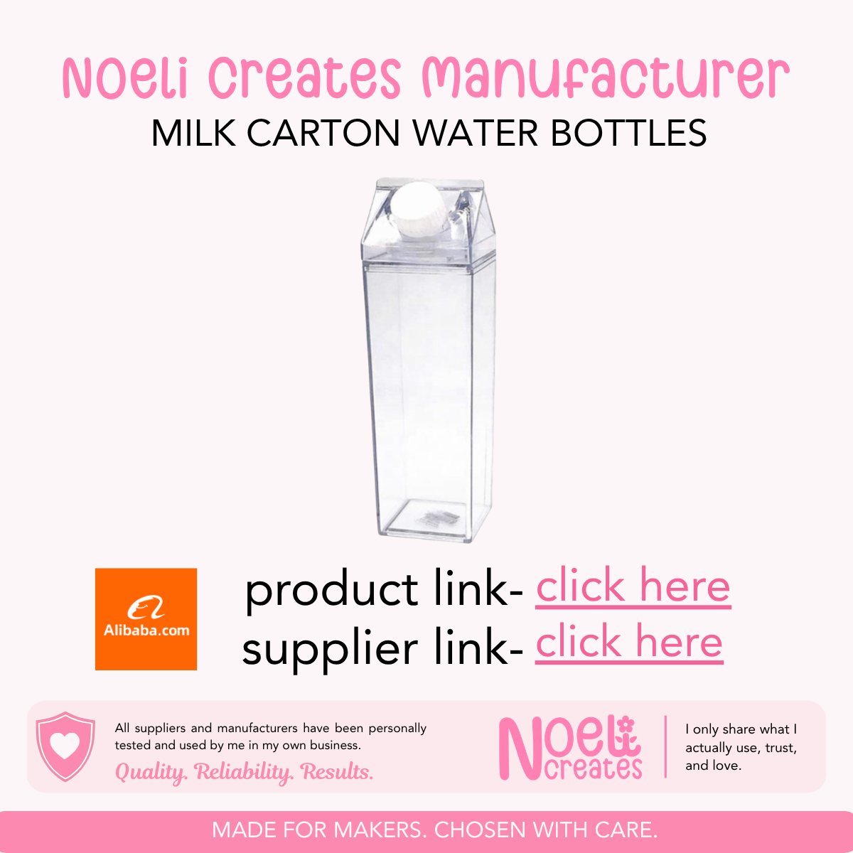 Noeli Creates Supplier- Milk Carton Bottles
