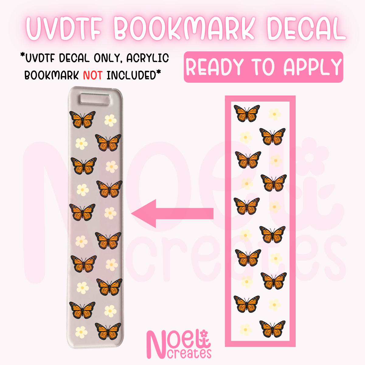 Butterfly UV DTF Bookmark Decal