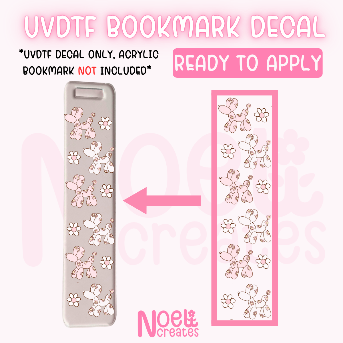 Groovy Balloon Dog UV DTF Bookmark Decal