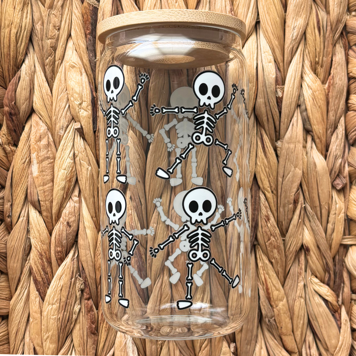 Dancing Skeletons 16 oz. Glass Cup