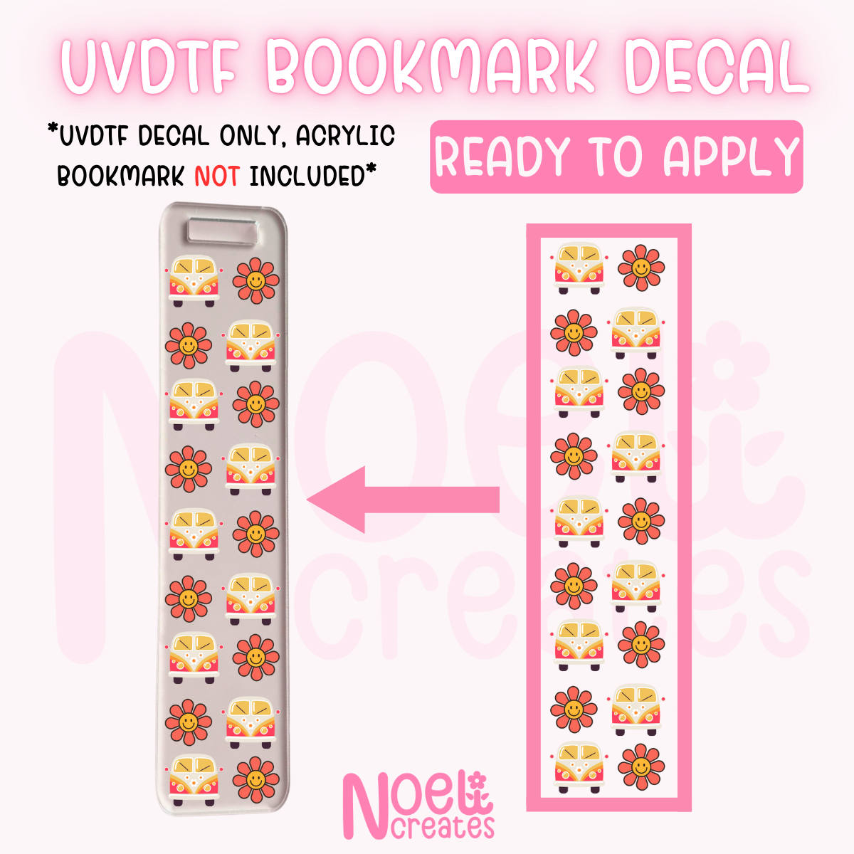 Hippie UV DTF Bookmark Decal