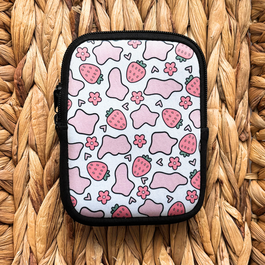 OOPSIE Strawberry Cow Print Tumbler Pouch