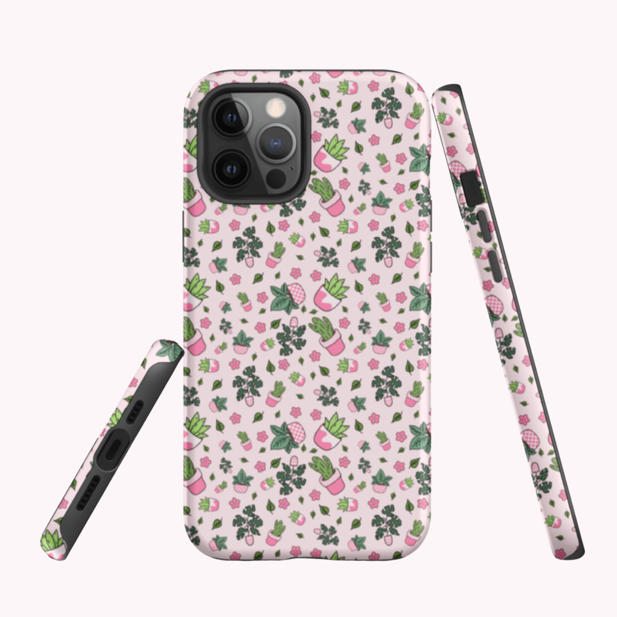 Pink Plants Seamless Pattern