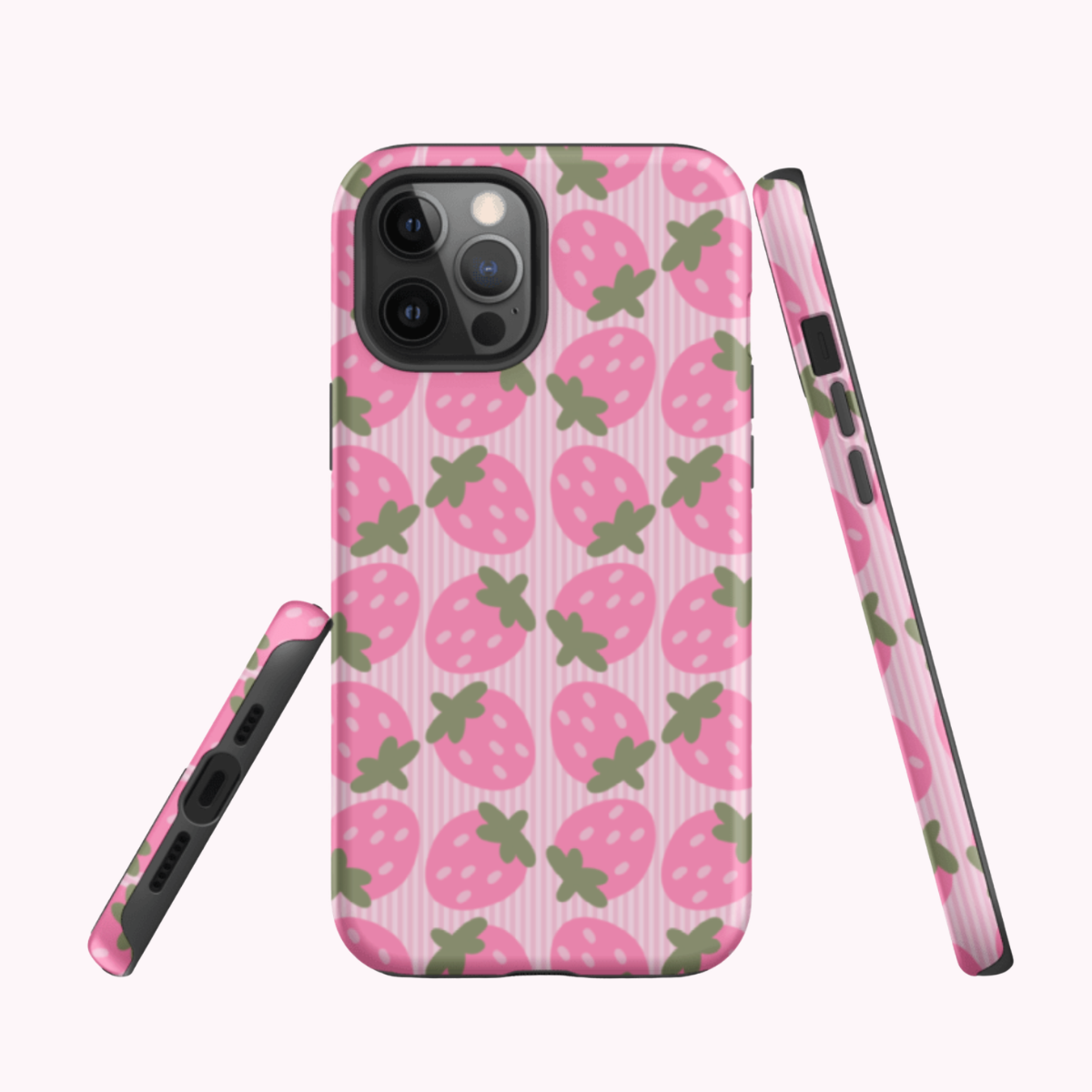 Cute Pink Strawberry Seamless Pattern