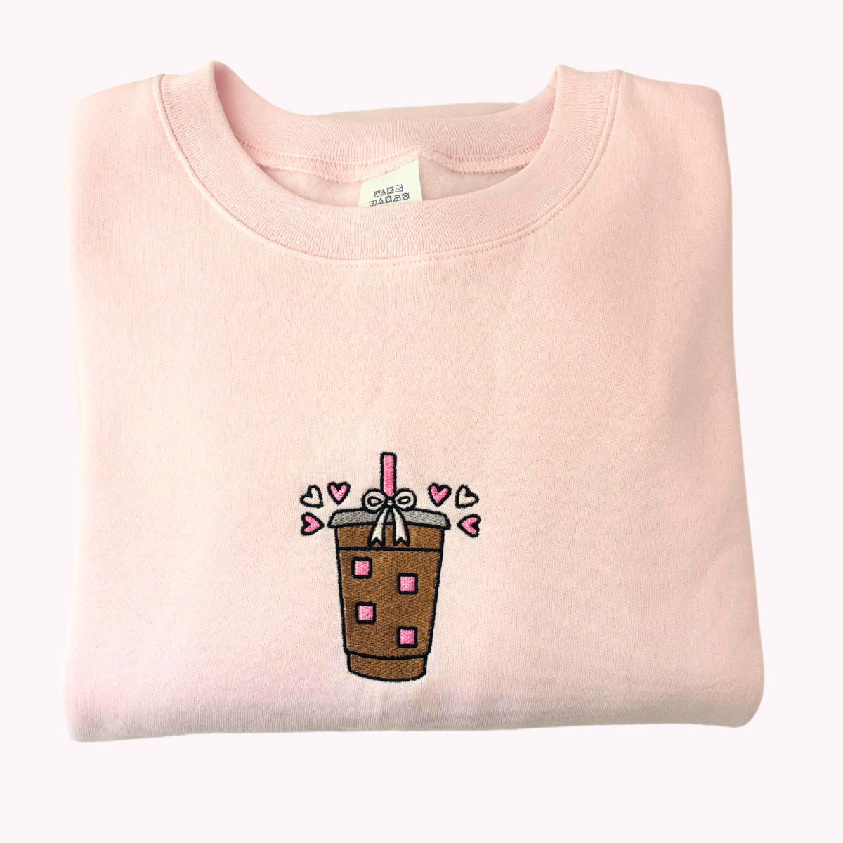 Coquette Iced Coffee Embroidered Crewneck