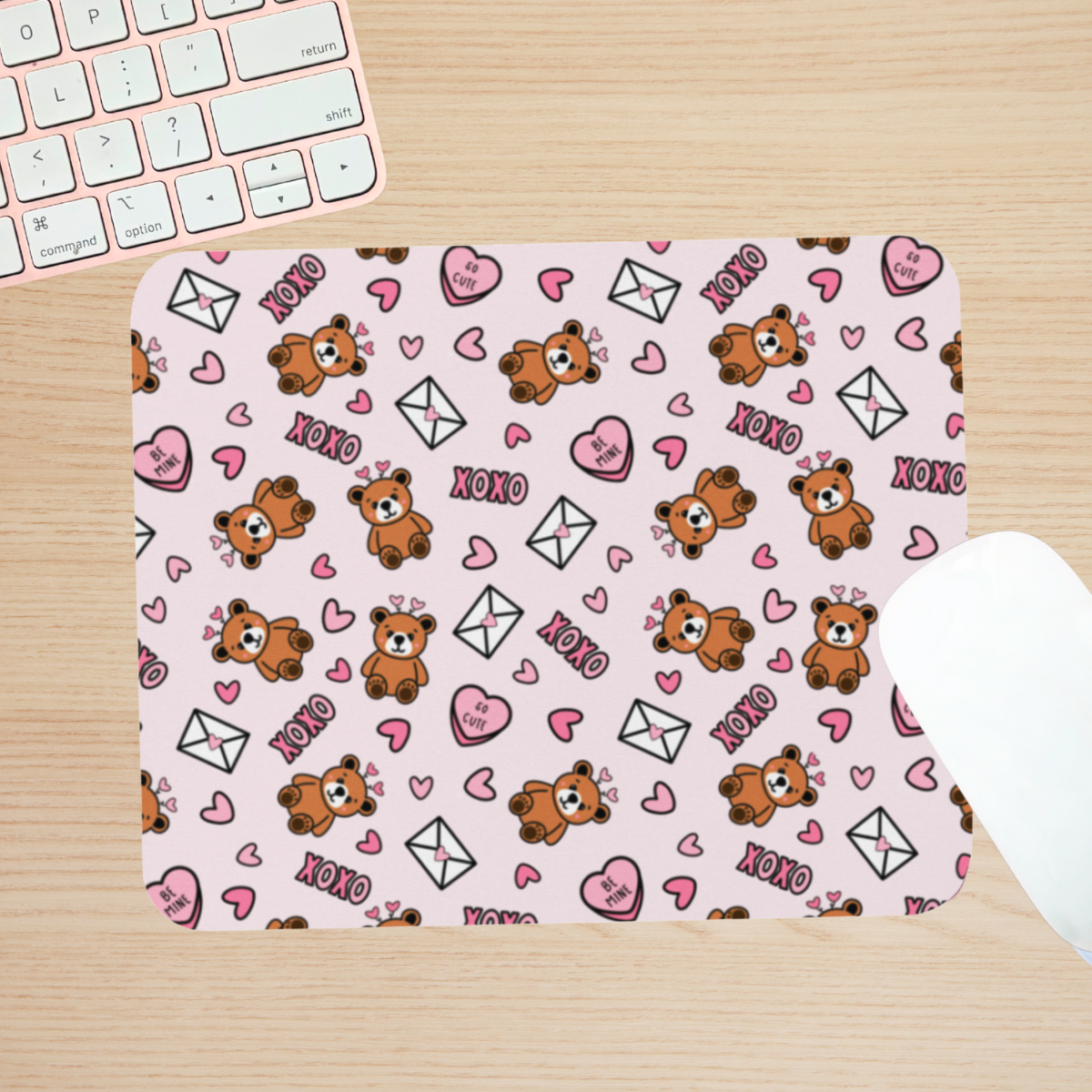 Valentine's Day Teddy Bear Seamless Pattern