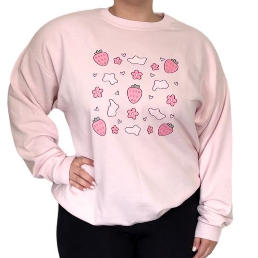 Strawberry Cow Print Sweatshirt
