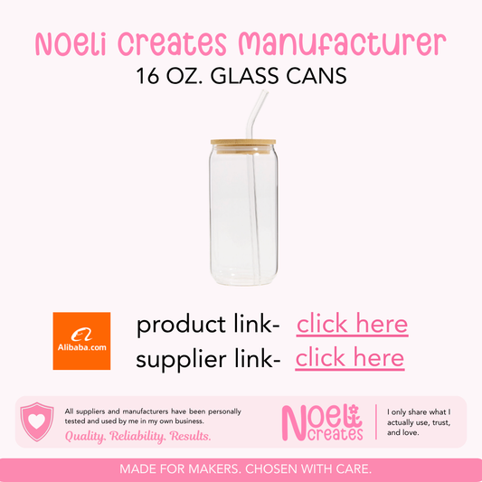 Noeli Creates Supplier- 16 oz. Glass Cups
