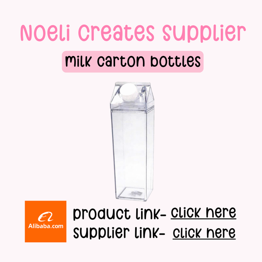 Noeli Creates Supplier- Milk Carton Bottles