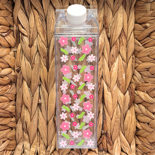 Full Bloom Milk Carton Water Bottle