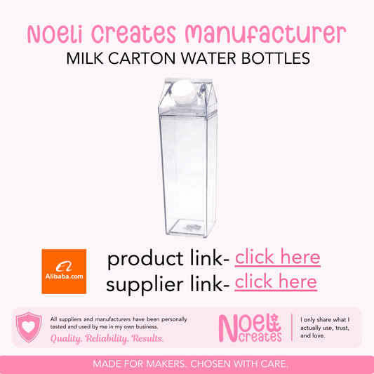 Noeli Creates Supplier- Milk Carton Bottles