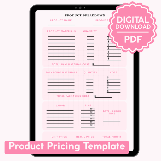 Product Price Breakdown Digital Template