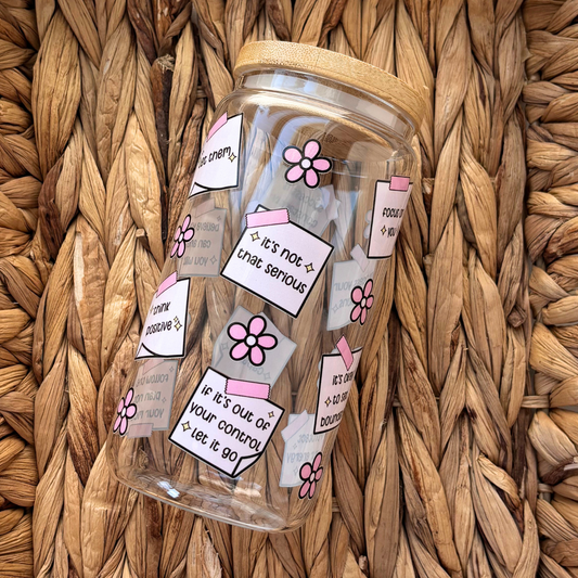 Affirmations Clear 16 oz. Glass Cup