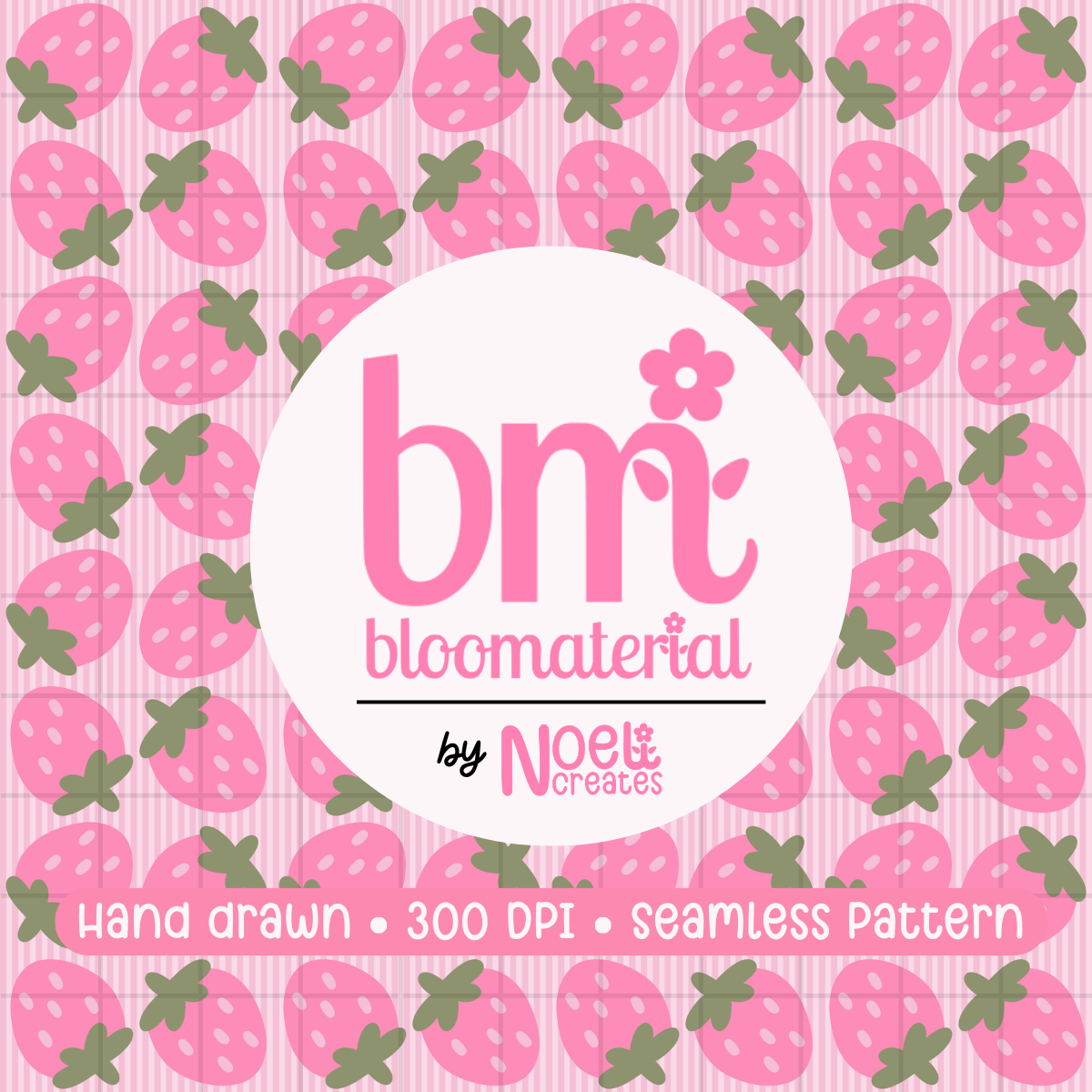 Cute Pink Strawberry Seamless Pattern