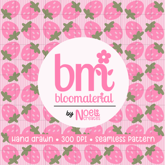 Cute Pink Strawberry Seamless Pattern