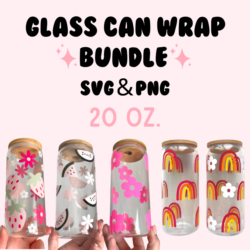 20 oz. Glass Can Wrap DESIGNS BUNDLE SVG & PNG – Noeli Creates
