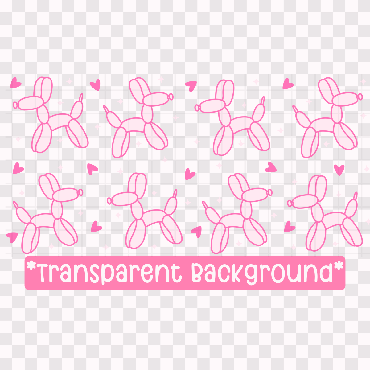 Pink Balloon Dog 16 oz. Cup Wrap