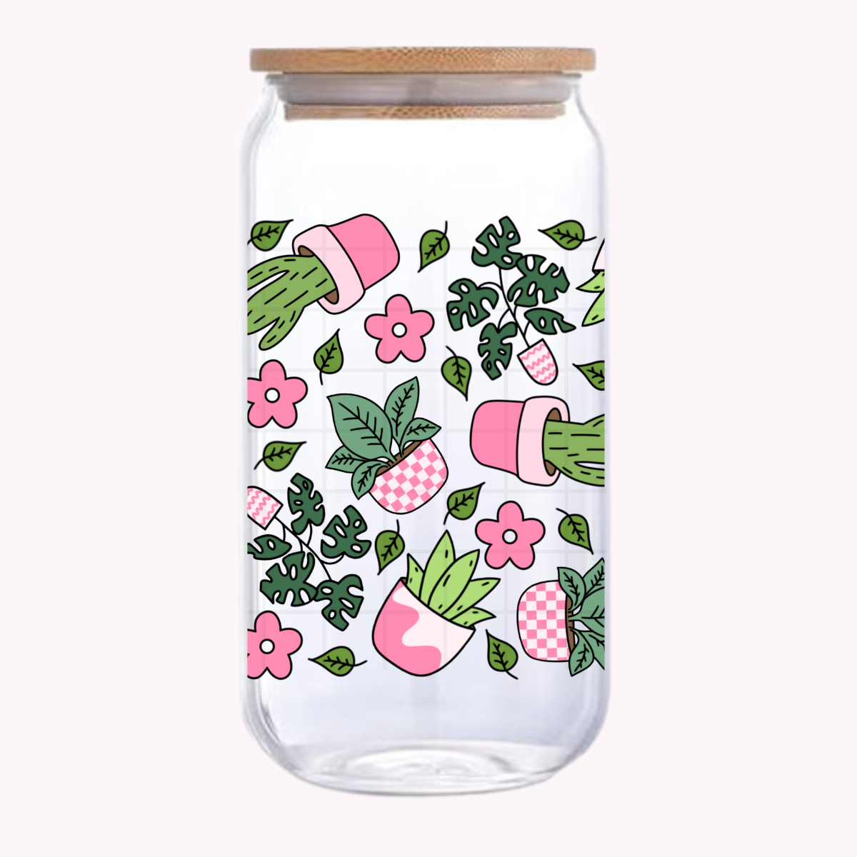 Pink Plants 16 oz. Cup Wrap