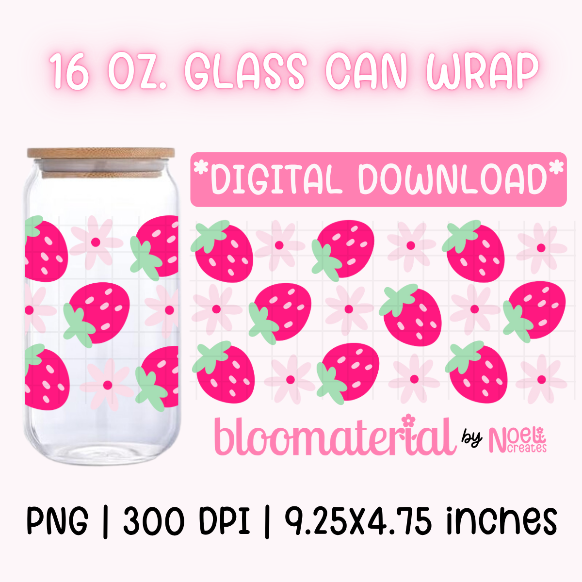 Spring Strawberries 16 oz. Cup Wrap