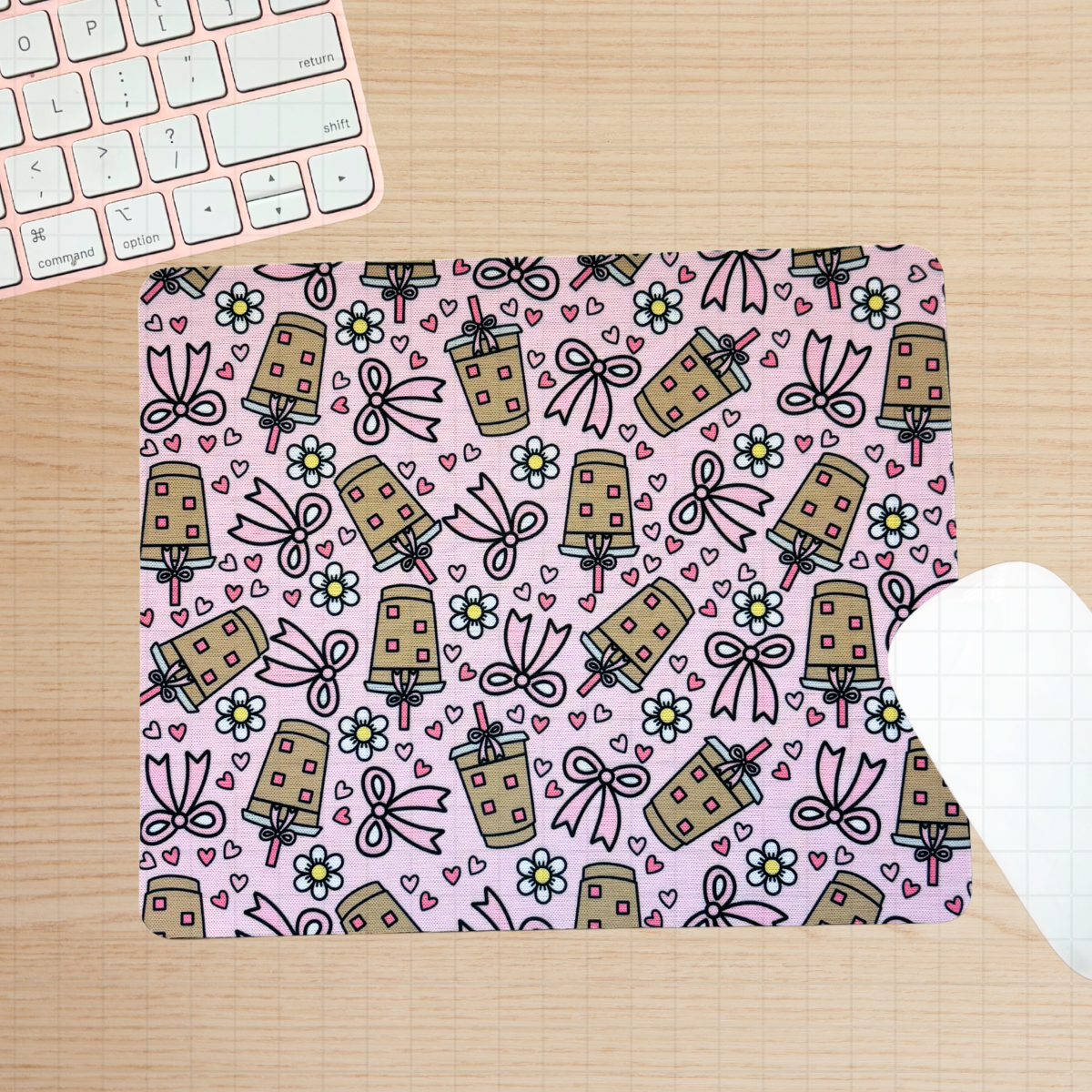 Coquette Iced Coffee Seamless Pattern