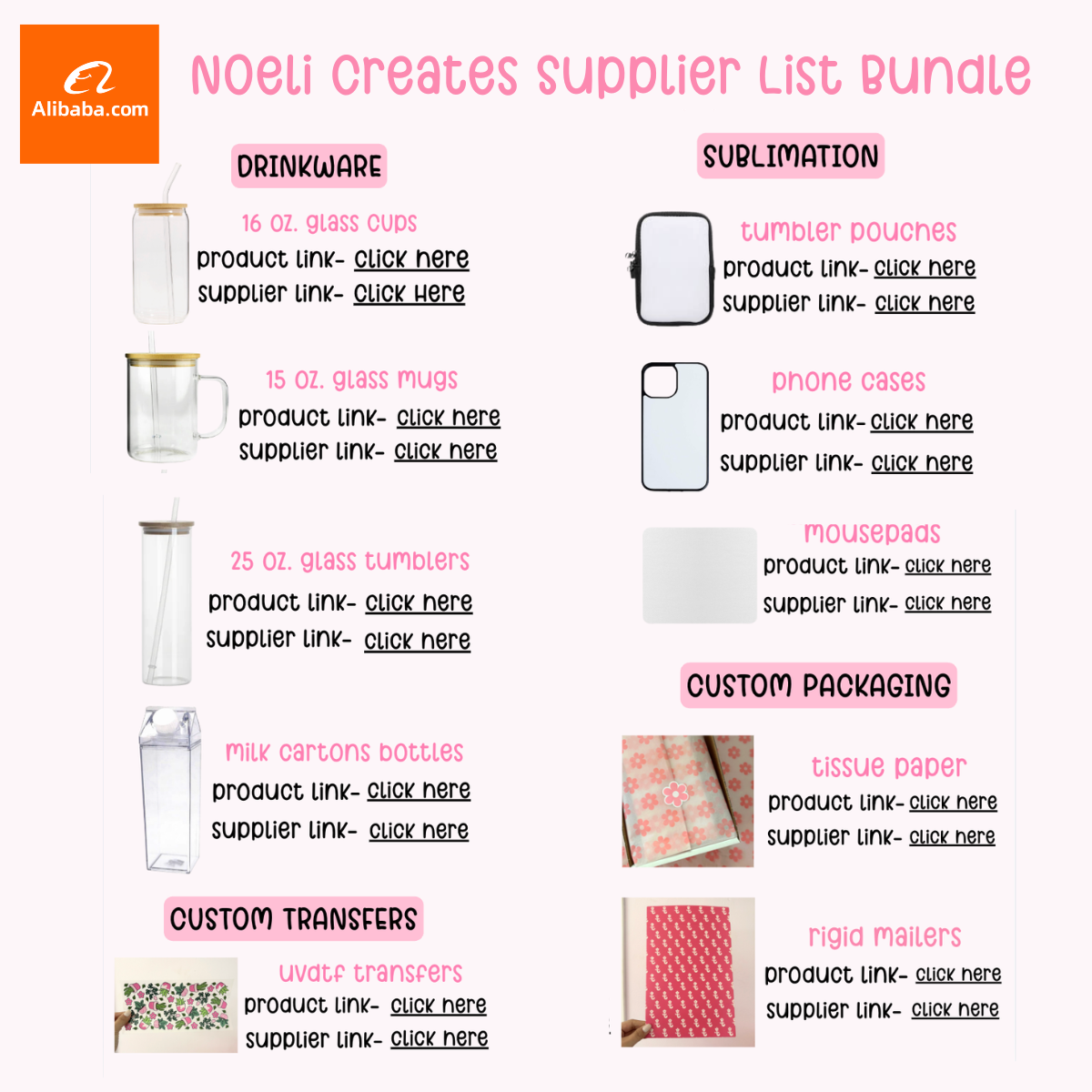 Noeli Creates Supplier List